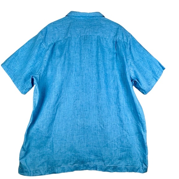 Tommy Bahama Sea Glass Camp Shirt 100% Linen Mens XXL Blue Short Sleeve - Picture 3 of 12
